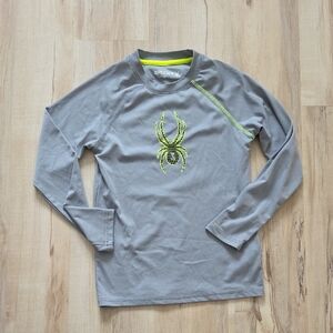 Spyder Gray Shirt with Neon Green Logo
